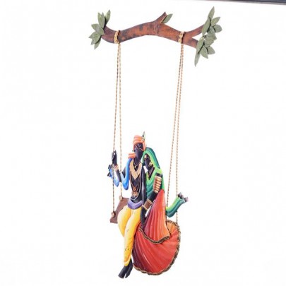 Radha Krishna on Swing Wall Hanging