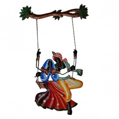 Radha Krishna on Swing Wall Hanging